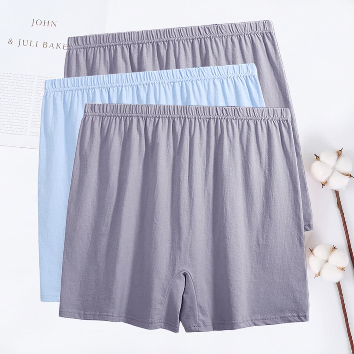 Нижнее белье для среднего и пожилого возраста, мужские хлопковые боксеры с высокой талией, большие размеры, свободные...