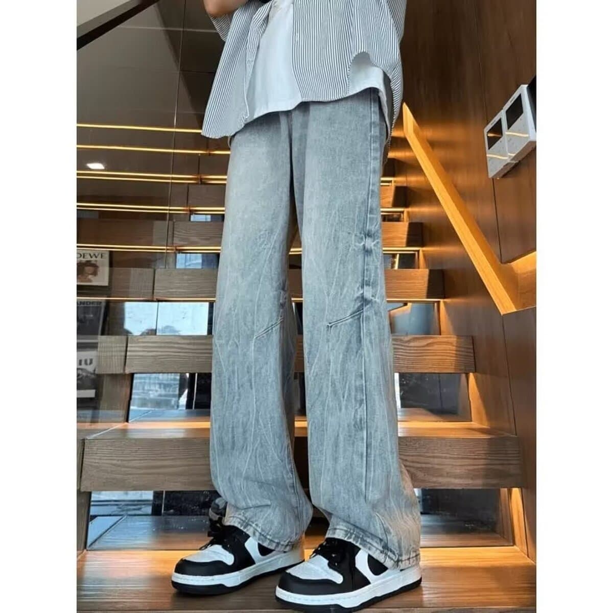 Американские ретро-молниеносные джинсы мужской летний прилив