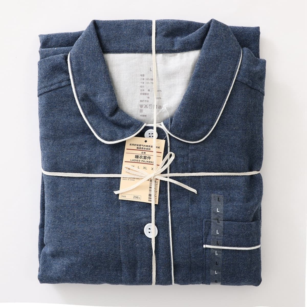 Неокрашенная домашняя одежда в японском стиле для осени и зимы, пижамы из чистого хлопка с начесом, мужской и женский...