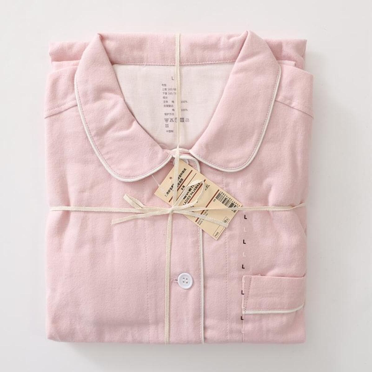 Неокрашенная домашняя одежда в японском стиле для осени и зимы, пижамы из чистого хлопка с начесом, мужской и женский...