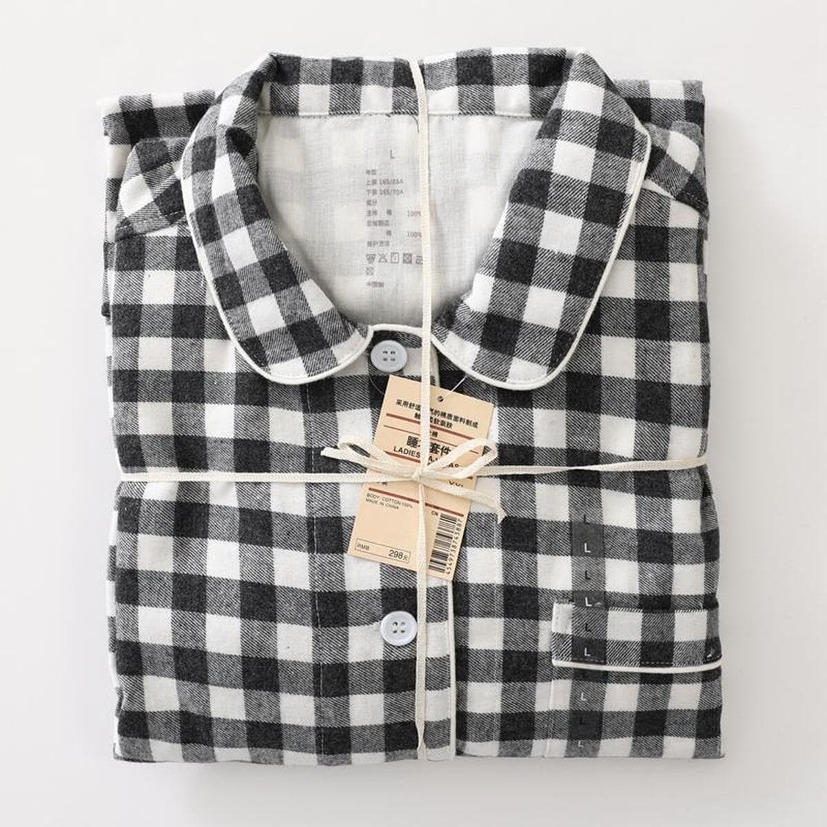 Неокрашенная домашняя одежда в японском стиле для осени и зимы, пижамы из чистого хлопка с начесом, мужской и женский...