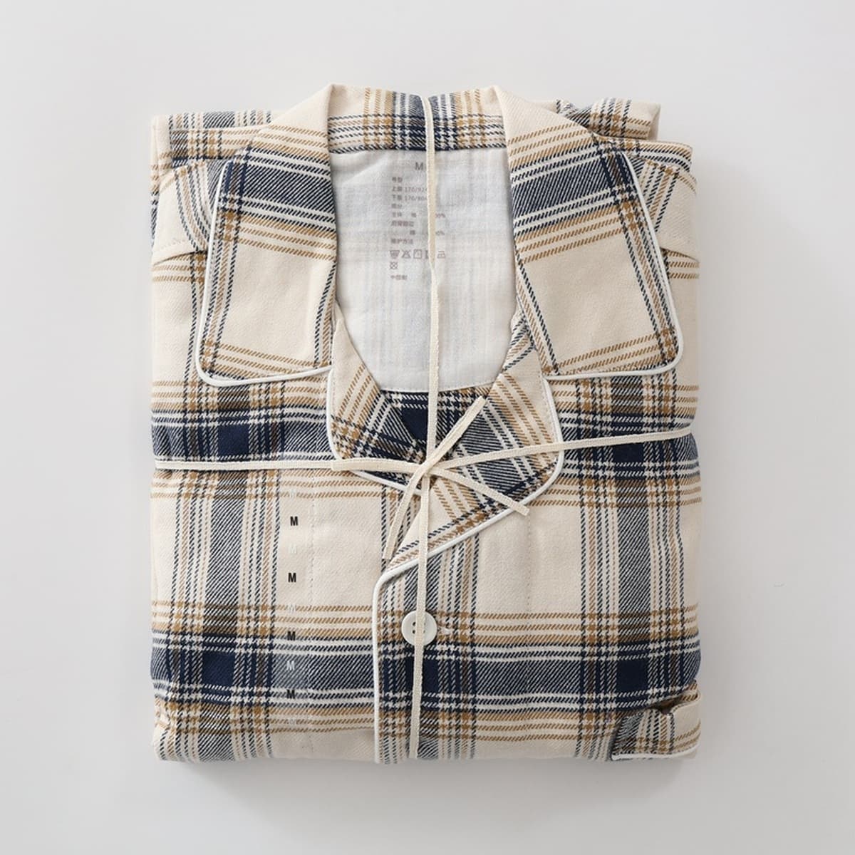 Неокрашенная домашняя одежда в японском стиле для осени и зимы, пижамы из чистого хлопка с начесом, мужской и женский...