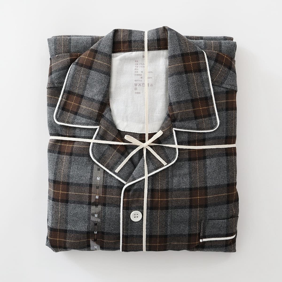 Неокрашенная домашняя одежда в японском стиле для осени и зимы, пижамы из чистого хлопка с начесом, мужской и женский...