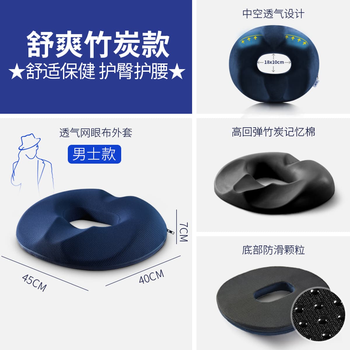Подушка от геморроя для предотвращения боли в ягодицах, офисная сидячая боль в копчике, декомпрессионная подушка для ягодиц...