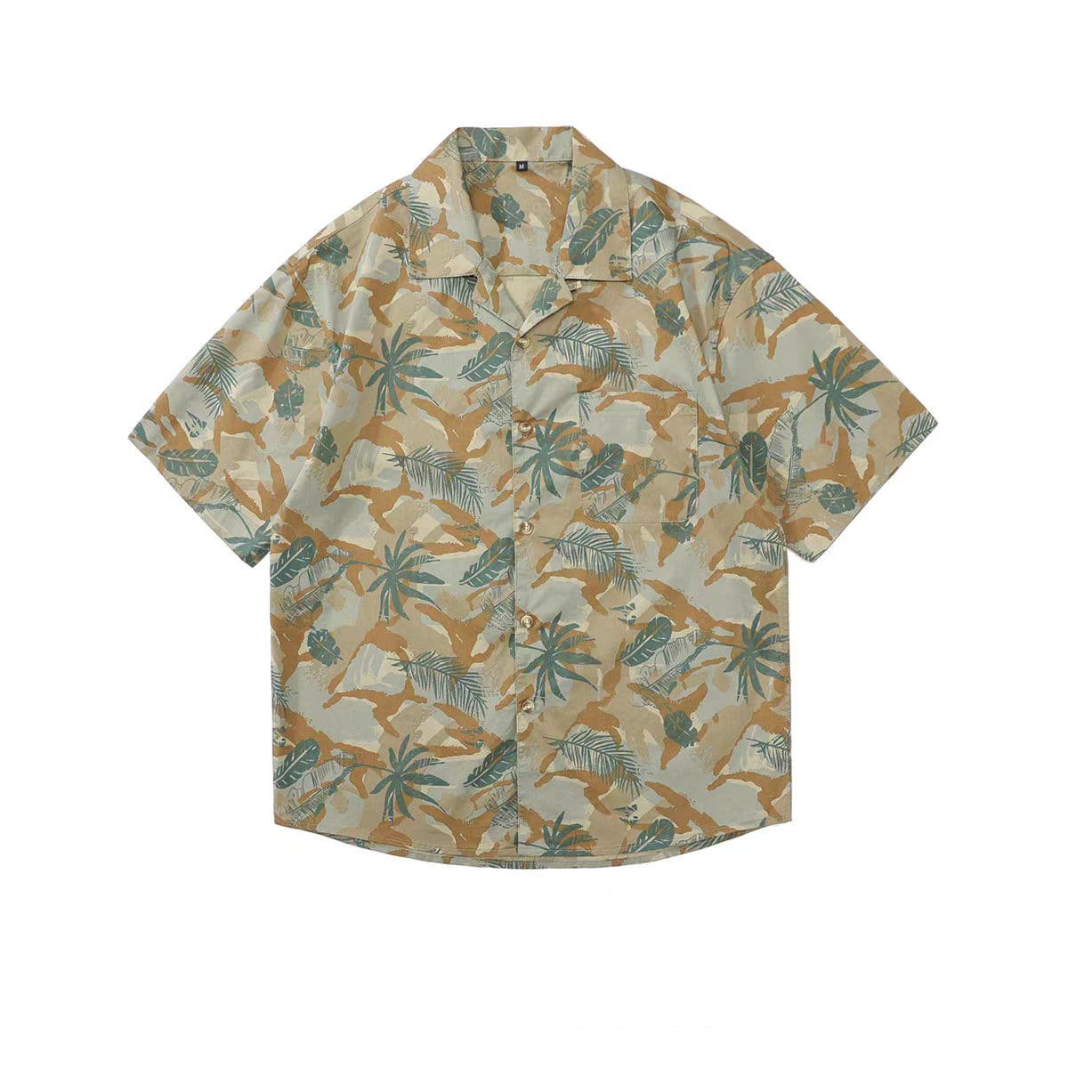 Мужская летняя рубашка с коротким рукавом из тонкой шелковистой ткани, гавайский цветочный принт, модная пляжная рубашка,...