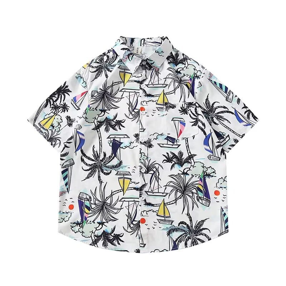 Большой размер 300 кг vintage Древняя барочная цветочная рубашка мужской Гавайский праздник пляж кленовый лист рубашка с...