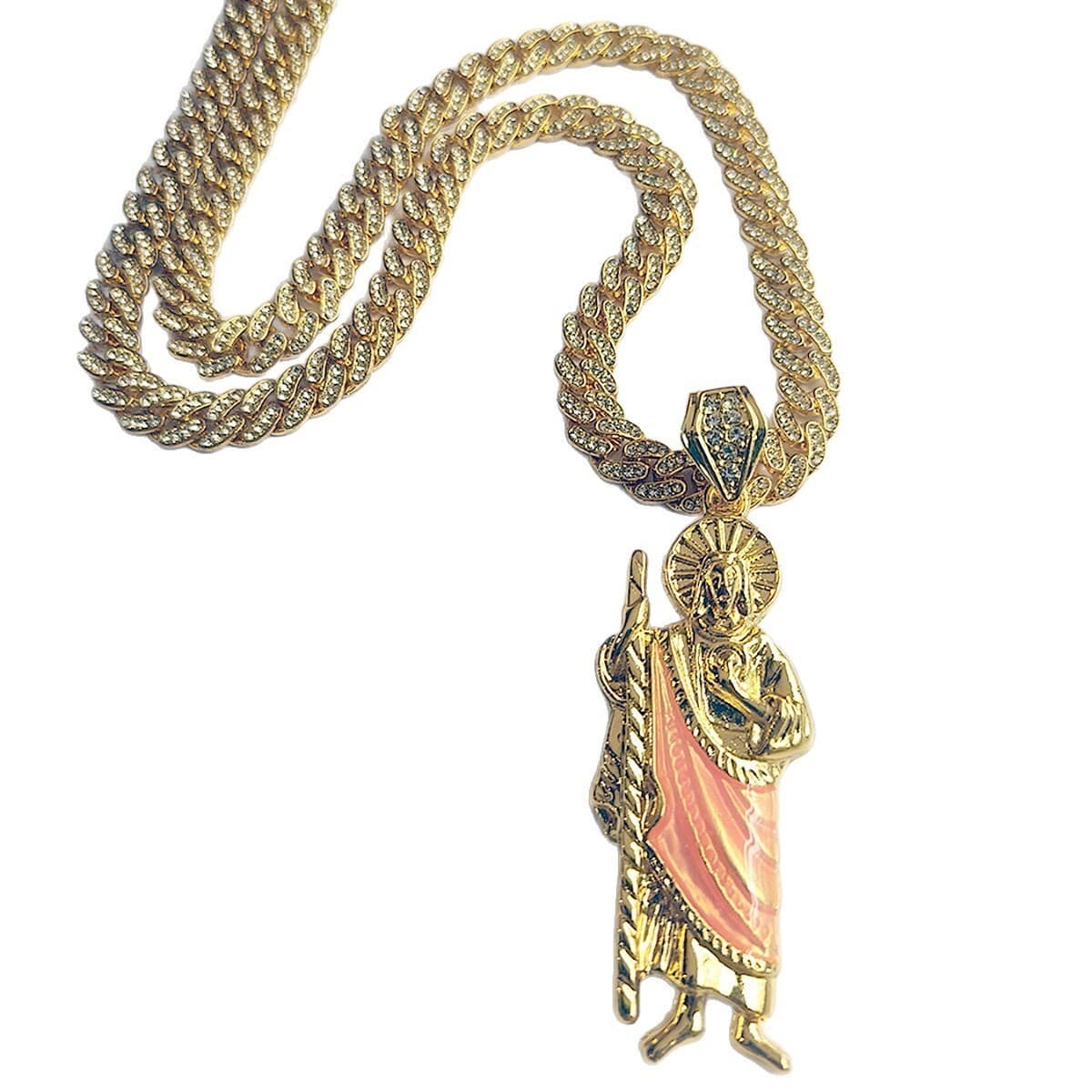 Европейские и американские трансграничные капающие масла Религия Св. Иуда Сплав подвески для мужчин 8MM кубинские цепи...