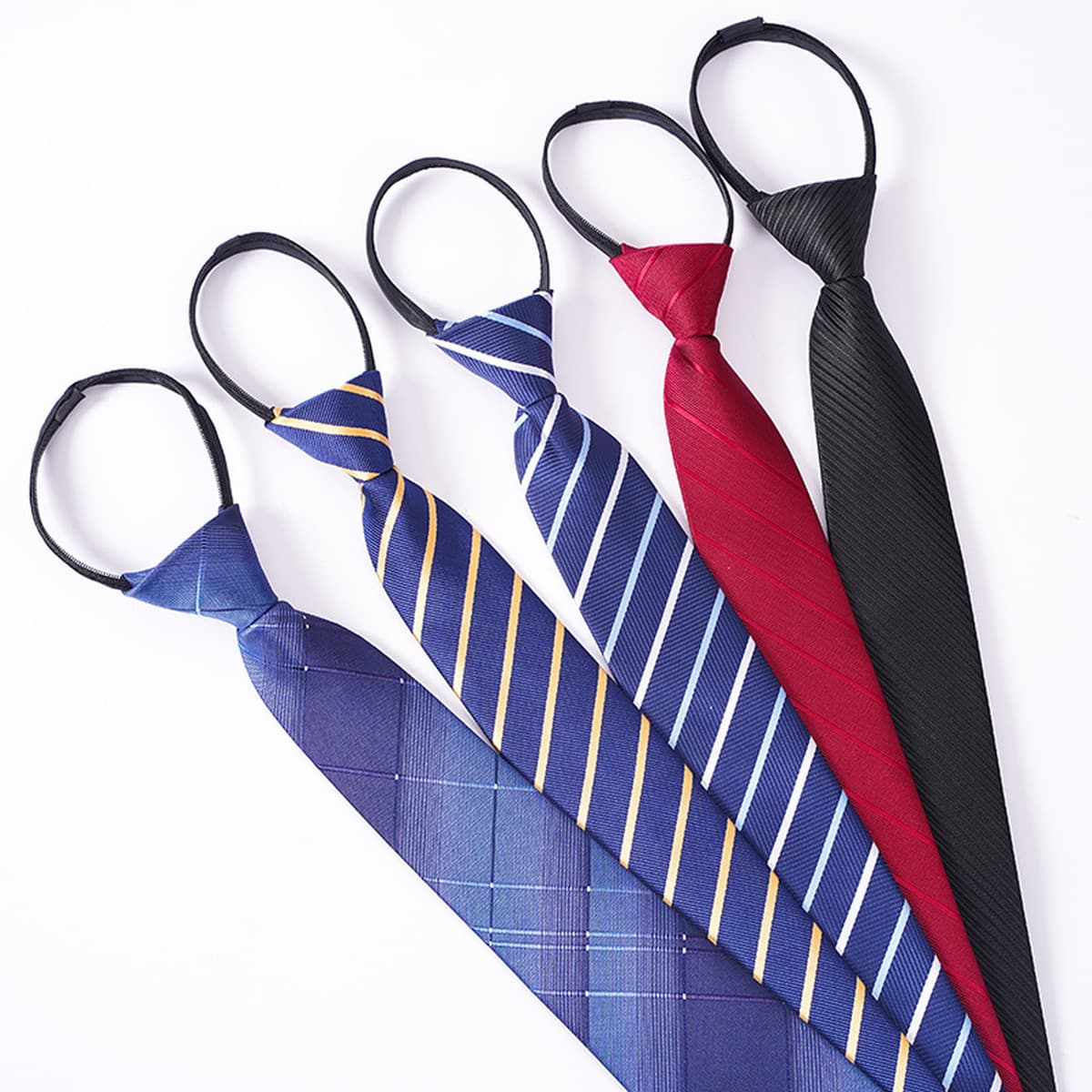Мужская деловая застежка-молния галстук жених жених выходит замуж в синие полоски тонкая черная ленивая