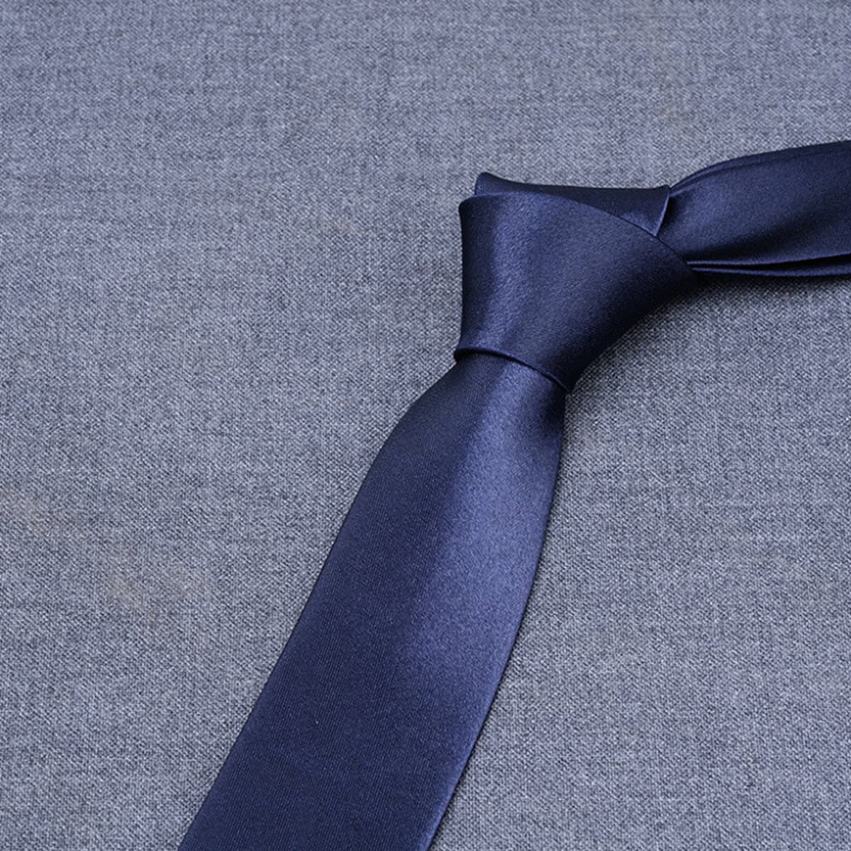 Галстук из сатина 8 см, однотонный синий галстук для мужчин, для свадьбы, бизнеса, однотонный, для женихов и свидетелей