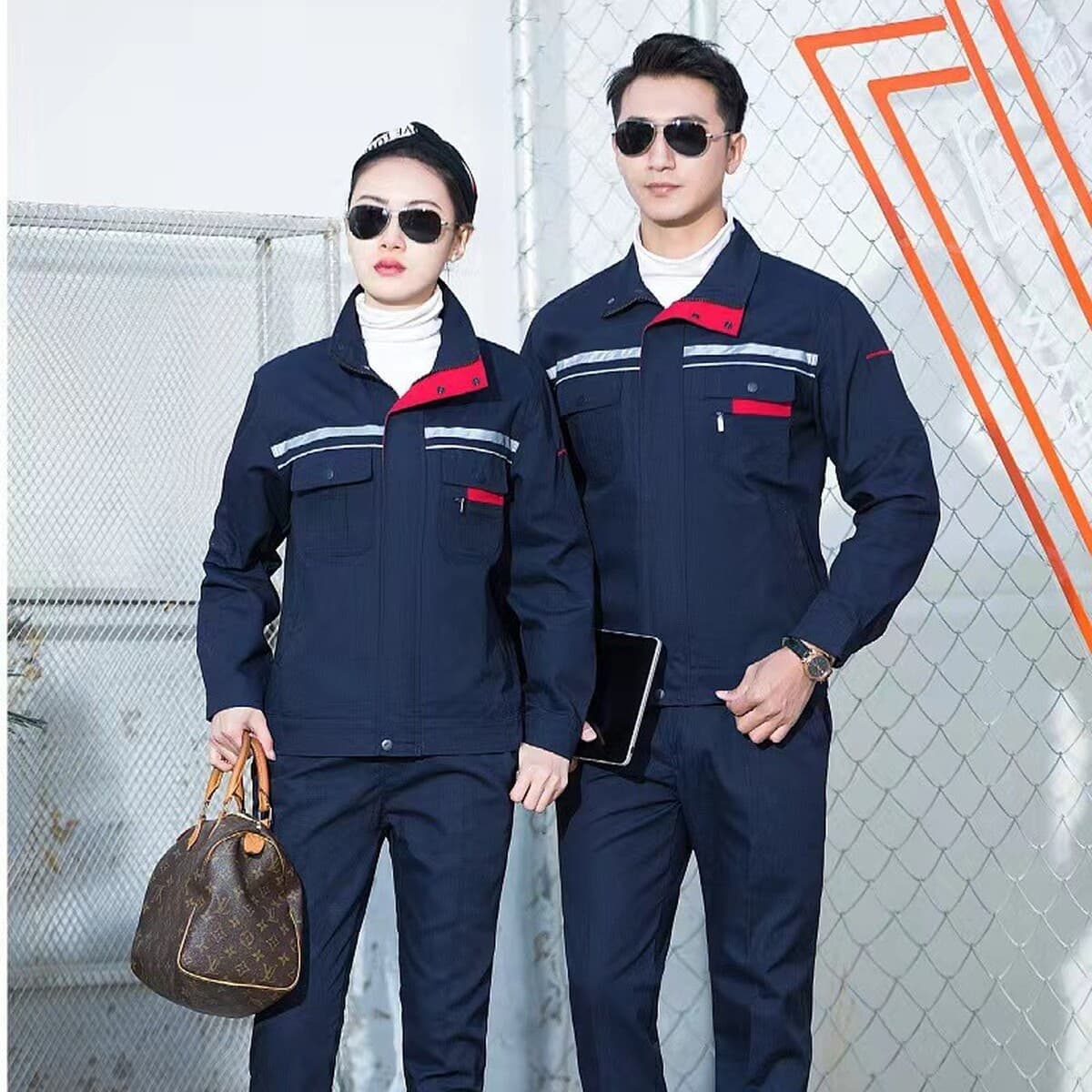 Весенняя и осенняя рабочая одежда для мужчин и женщин, спецодежда одинакового стиля, рабочая одежда для фабрик и цехов,...