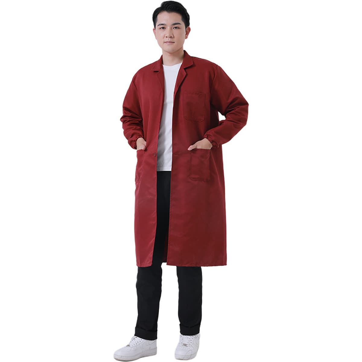 Синий халат, комбинезон, оптовая продажа, пылезащитная одежда с длинными рукавами, логотип для печати, транспортная одежда,...