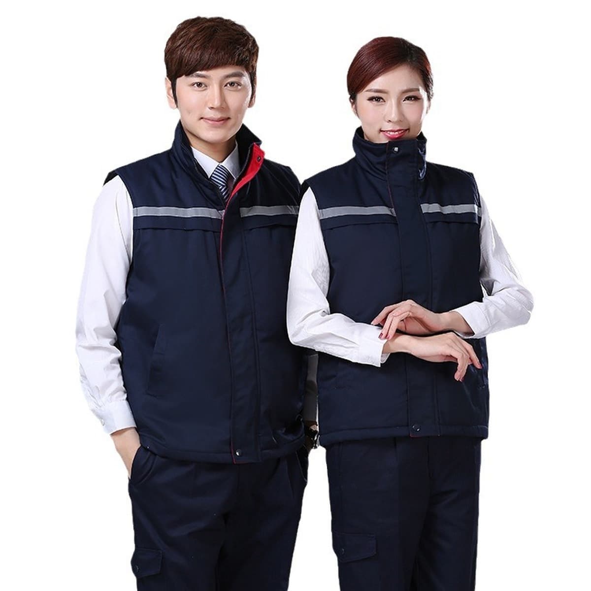 Зимняя теплая рабочая одежда хлопковый жилет утолщенный шелк хлопковая подсветка Светоотражающая полоса одежда для охраны...