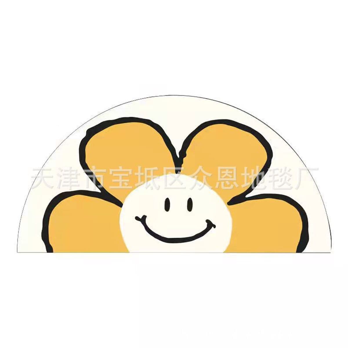 Коврик со смайликом и цветком для туалета и ванной комнаты впитывающий Противоскользящий коврик для гостиной диван...