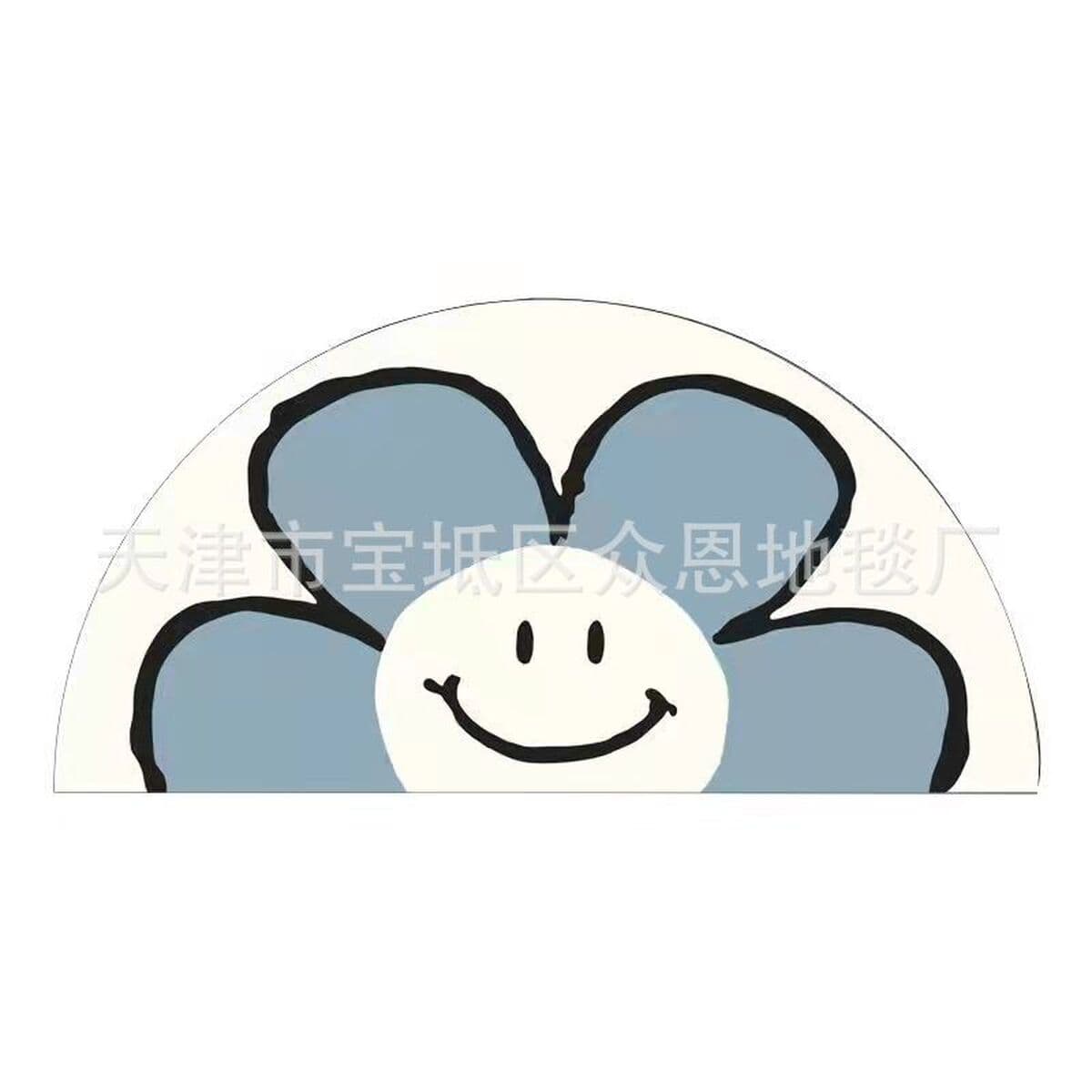 Коврик со смайликом и цветком для туалета и ванной комнаты впитывающий Противоскользящий коврик для гостиной диван...