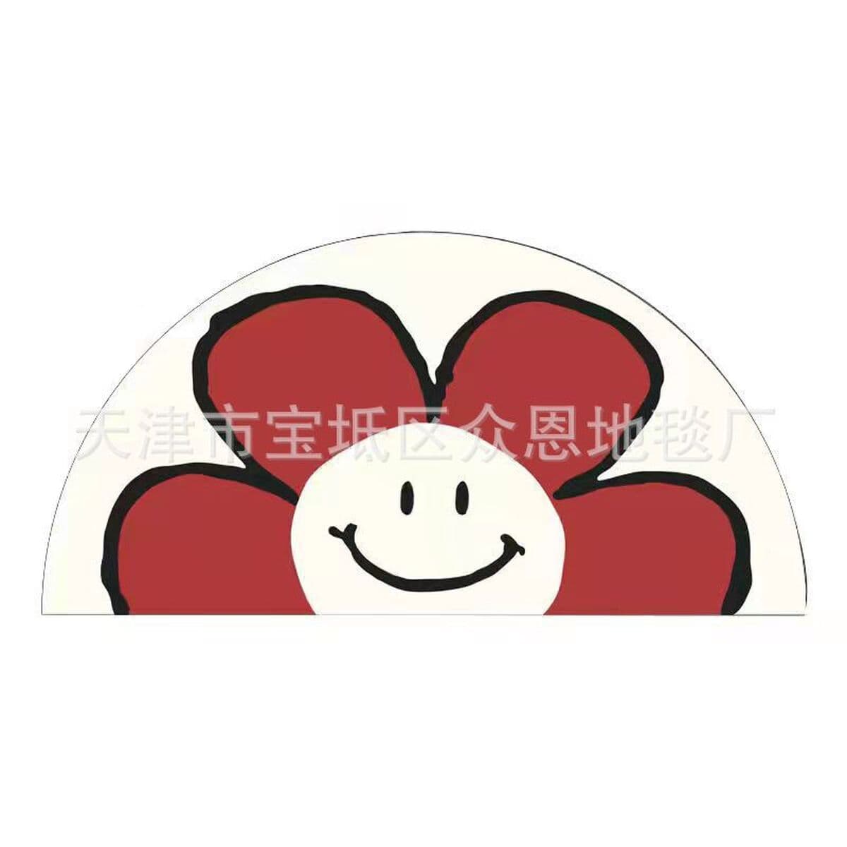 Коврик со смайликом и цветком для туалета и ванной комнаты впитывающий Противоскользящий коврик для гостиной диван...