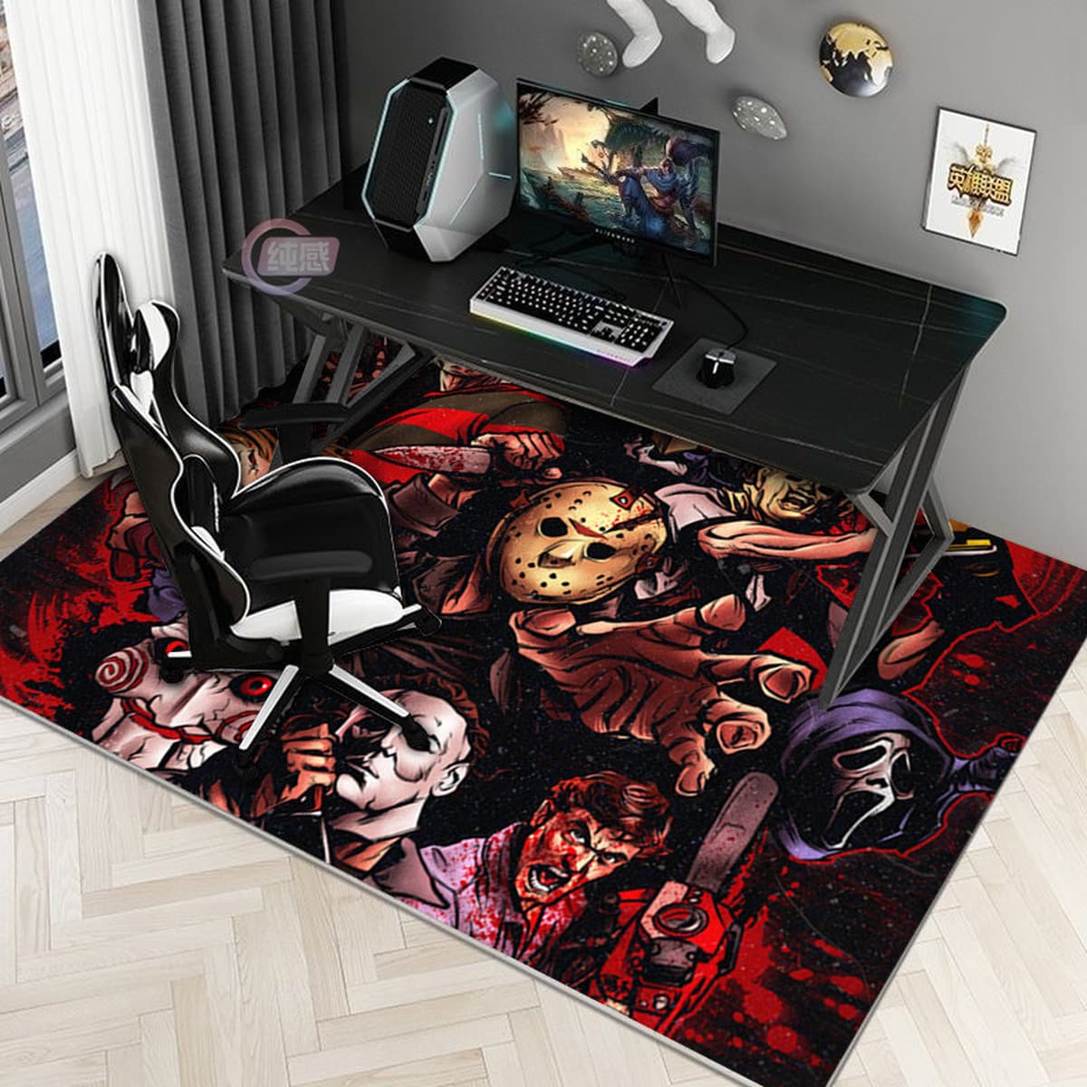 Хэллоуин гостиная ковер домашние ужасы клоун киберспорт комната декоративный ковер гостиная ковер спальная кровать одеяло