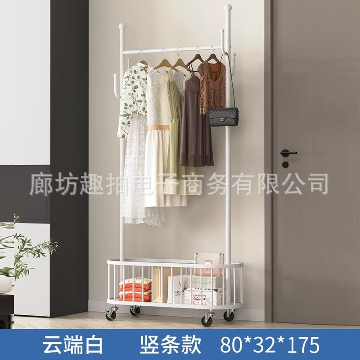 Вешалка для одежды напольная вешалка для одежды в спальне подвижная с колесами Бытовая Внутренняя сетка красный свет...