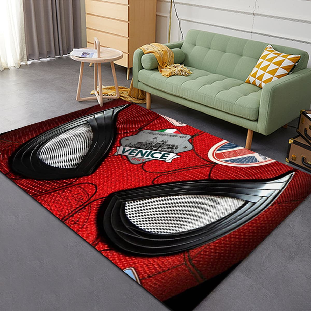 Ковер Amazon Temu Marvel Spider-Man для гостиной, устойчивый к пятнам, большой коврик для пола, ковер для комнаты e-sport,...