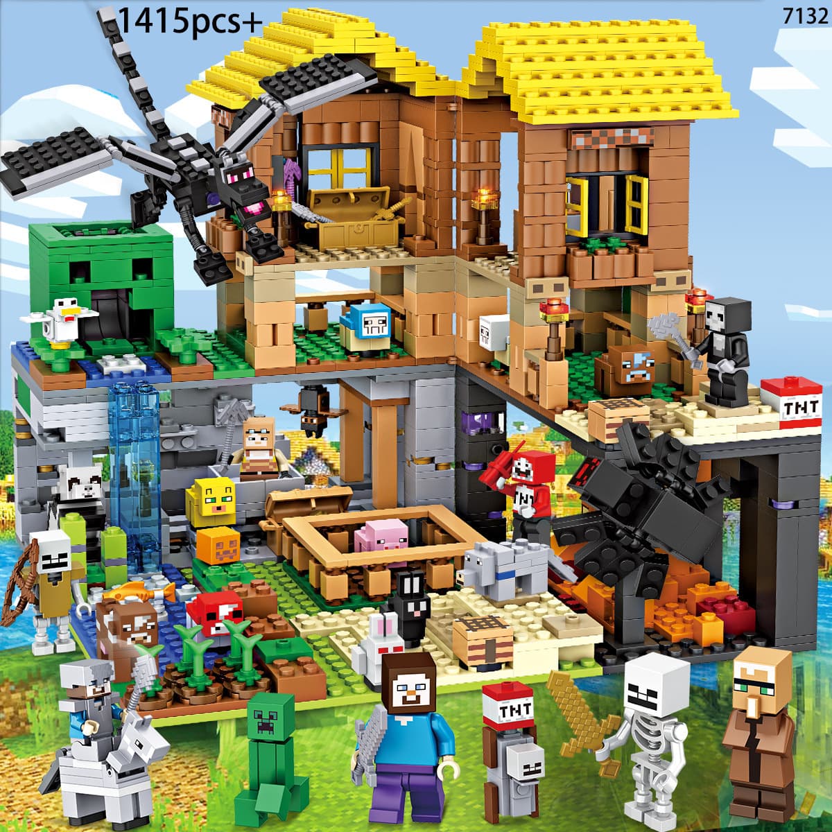 Совместим с Lego My строительных блоков World Village House пещерная хижина теневой дракон для детей, собранных игрушечных...