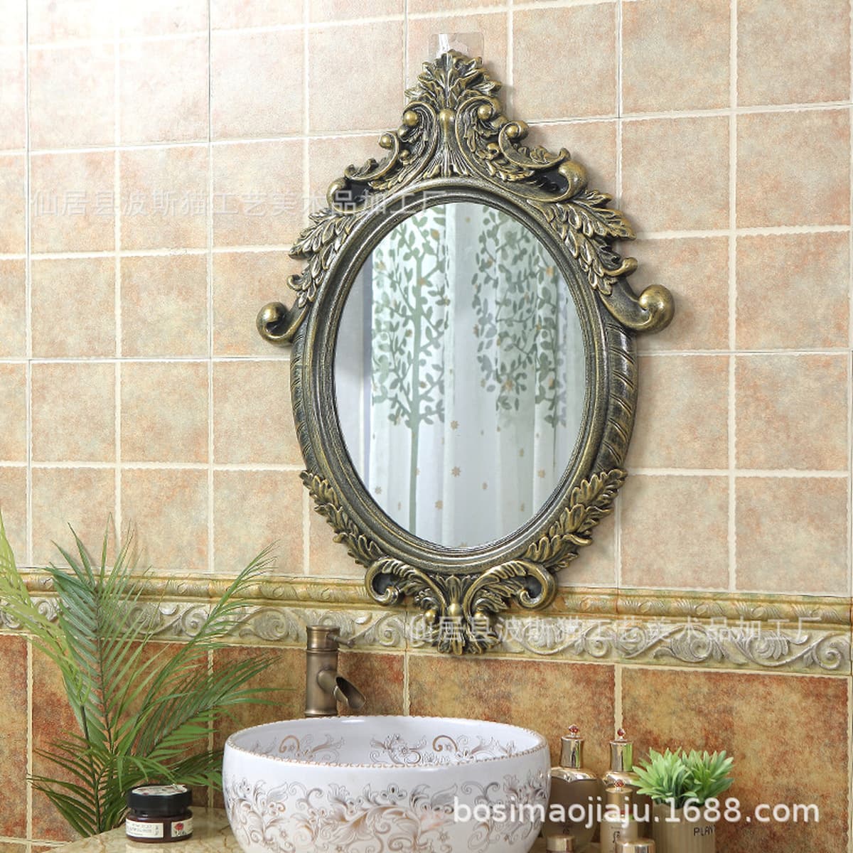 Фабрика прямое украшение дома Европейское зеркало для ванной комнаты салон красоты декоративное зеркало настенное зеркало...