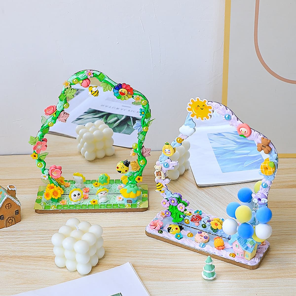 Подарки ручной работы для подруг, зеркало, материалы «сделай сам», кремовый клей, игрушки для детского сада, украшения для...