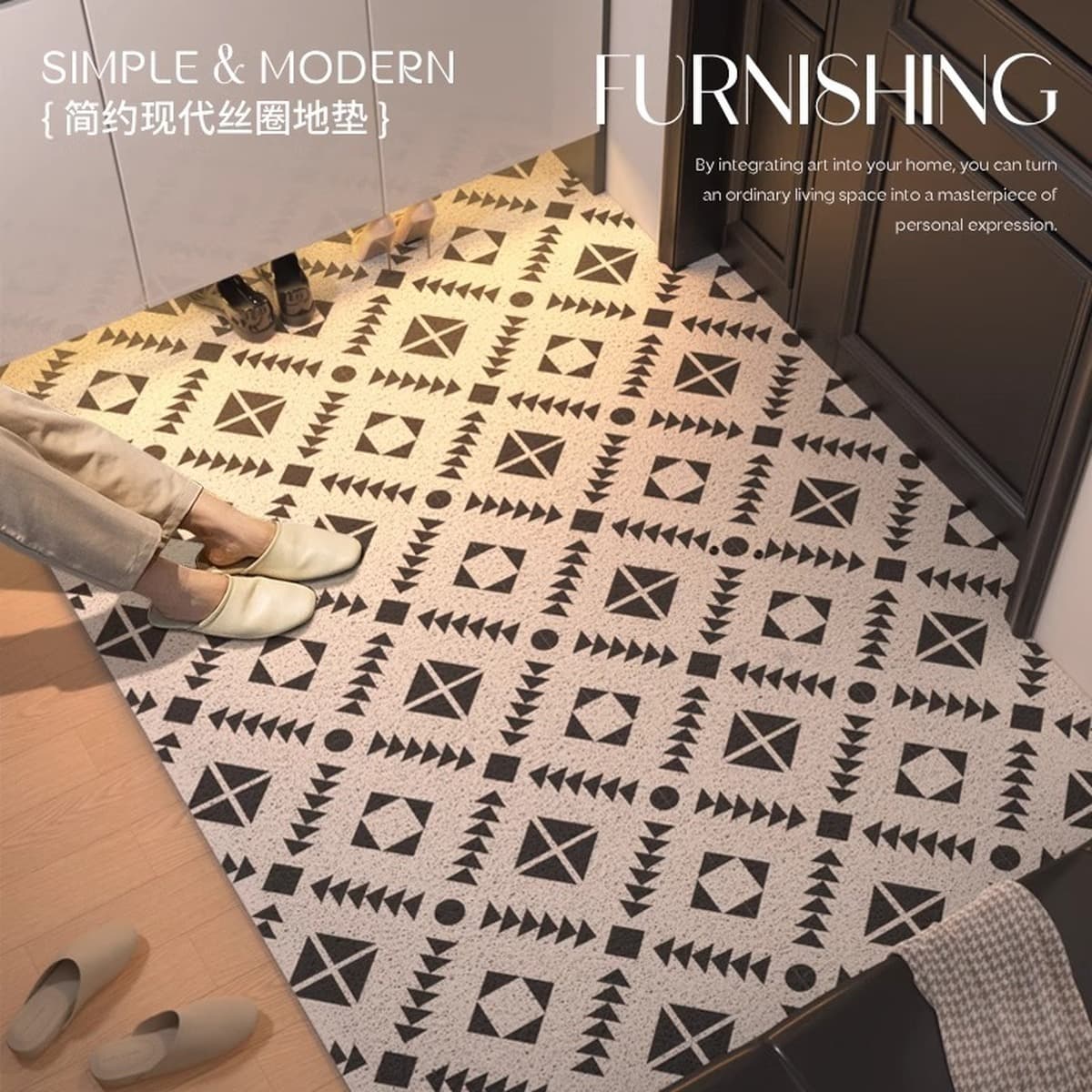 Легкий роскошный напольный коврик для входной двери, нескользящий, износостойкий и устойчивый к царапинам ковер с...