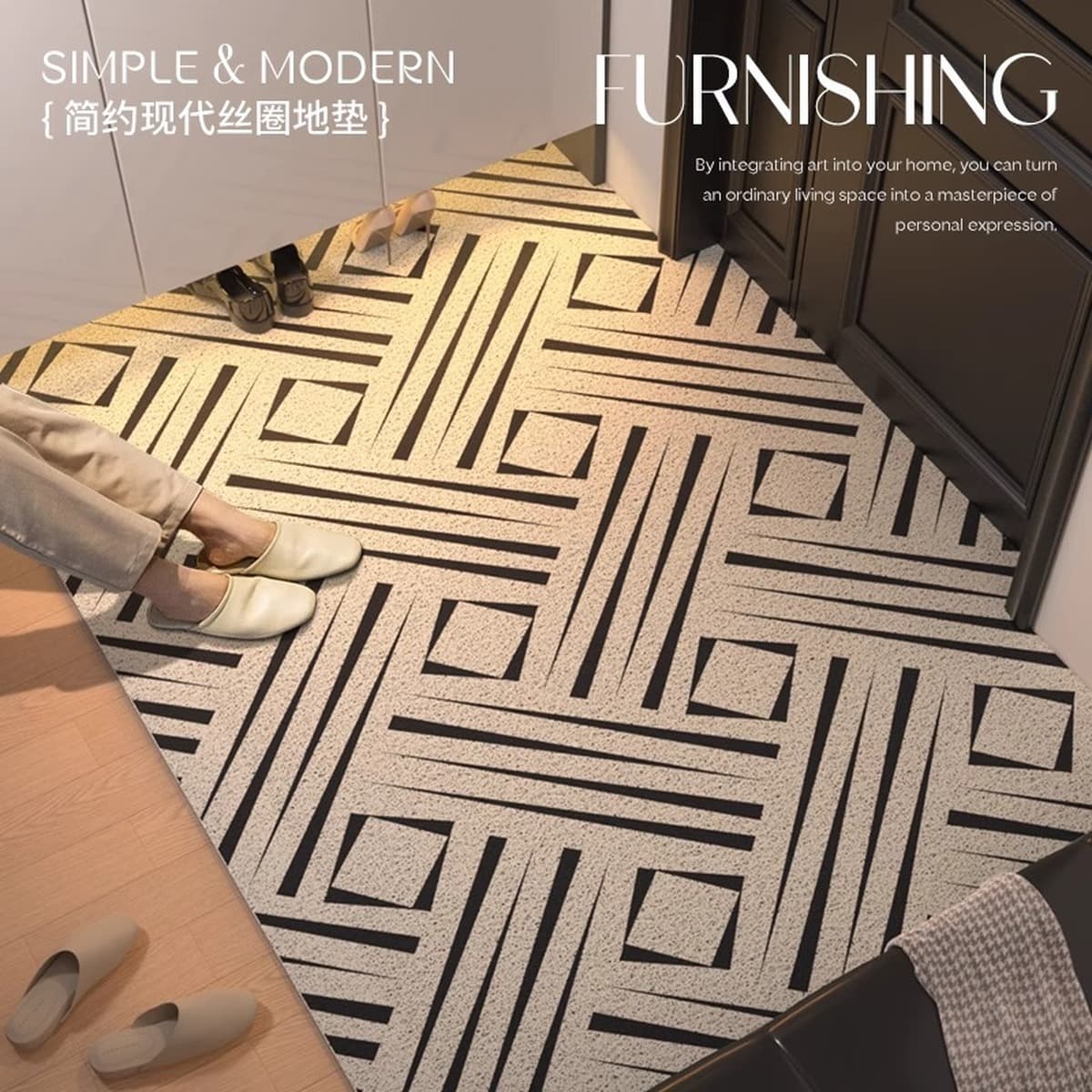 Легкий роскошный напольный коврик для входной двери, нескользящий, износостойкий и устойчивый к царапинам ковер с...