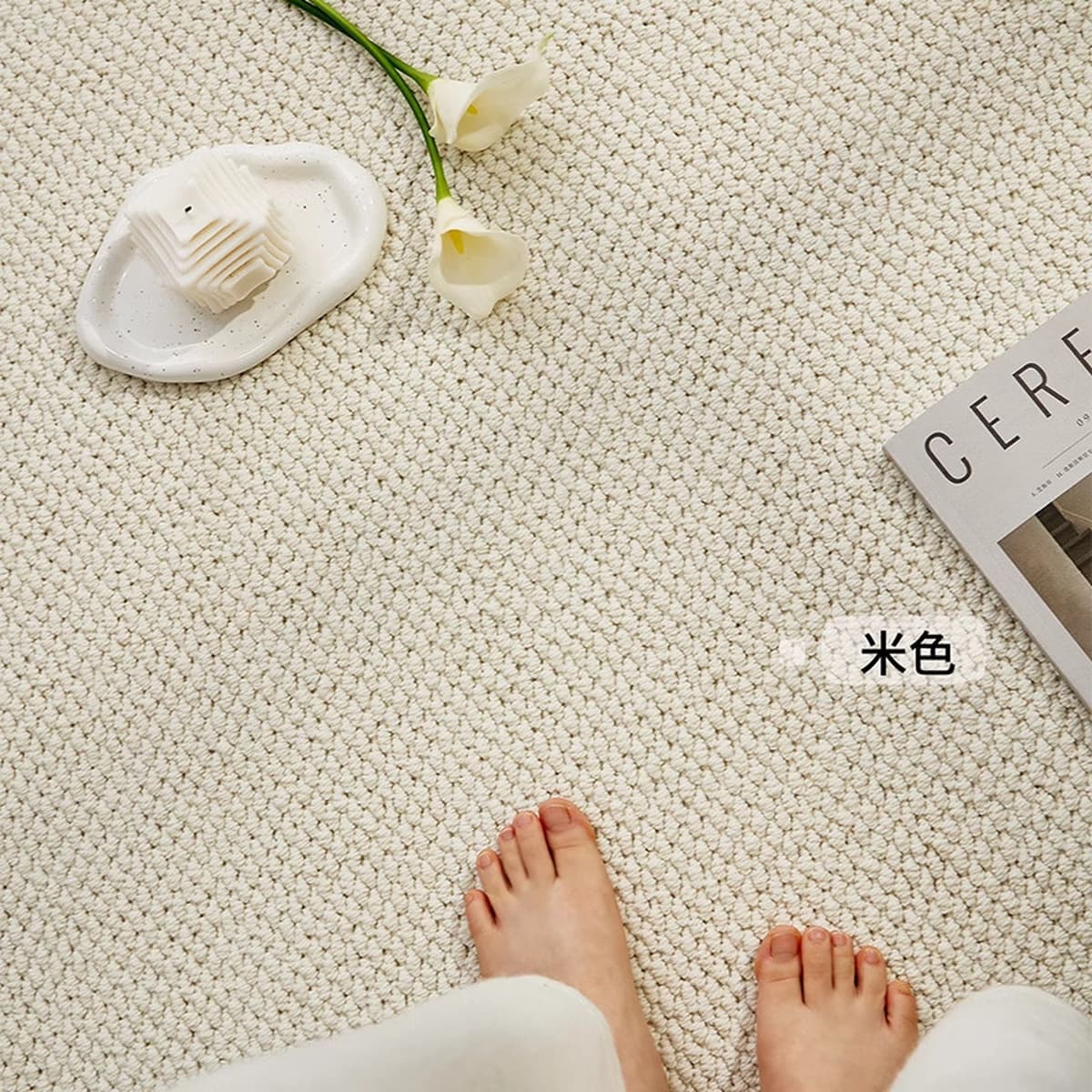 Имитация сизаля анти-кошачий ковер гостиная студия кровати кровати японский татами сплошной цвет льняной камеры коврик