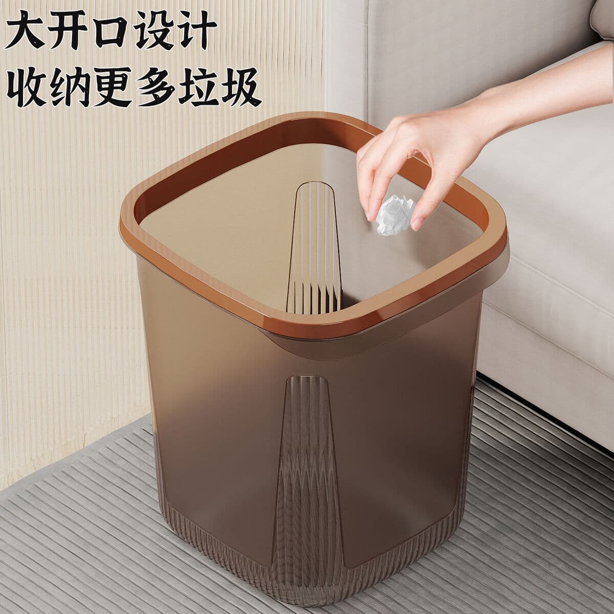Большой бытовой мусорный бак большой емкости для кухни, туалета, ванной комнаты, гостиной, спальни, стильная корзина для...