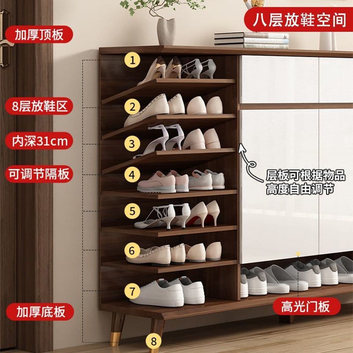Новый шкаф для обуви в китайском стиле для дома, дверной шкаф для обуви из массива дерева, экономичная скамейка для...