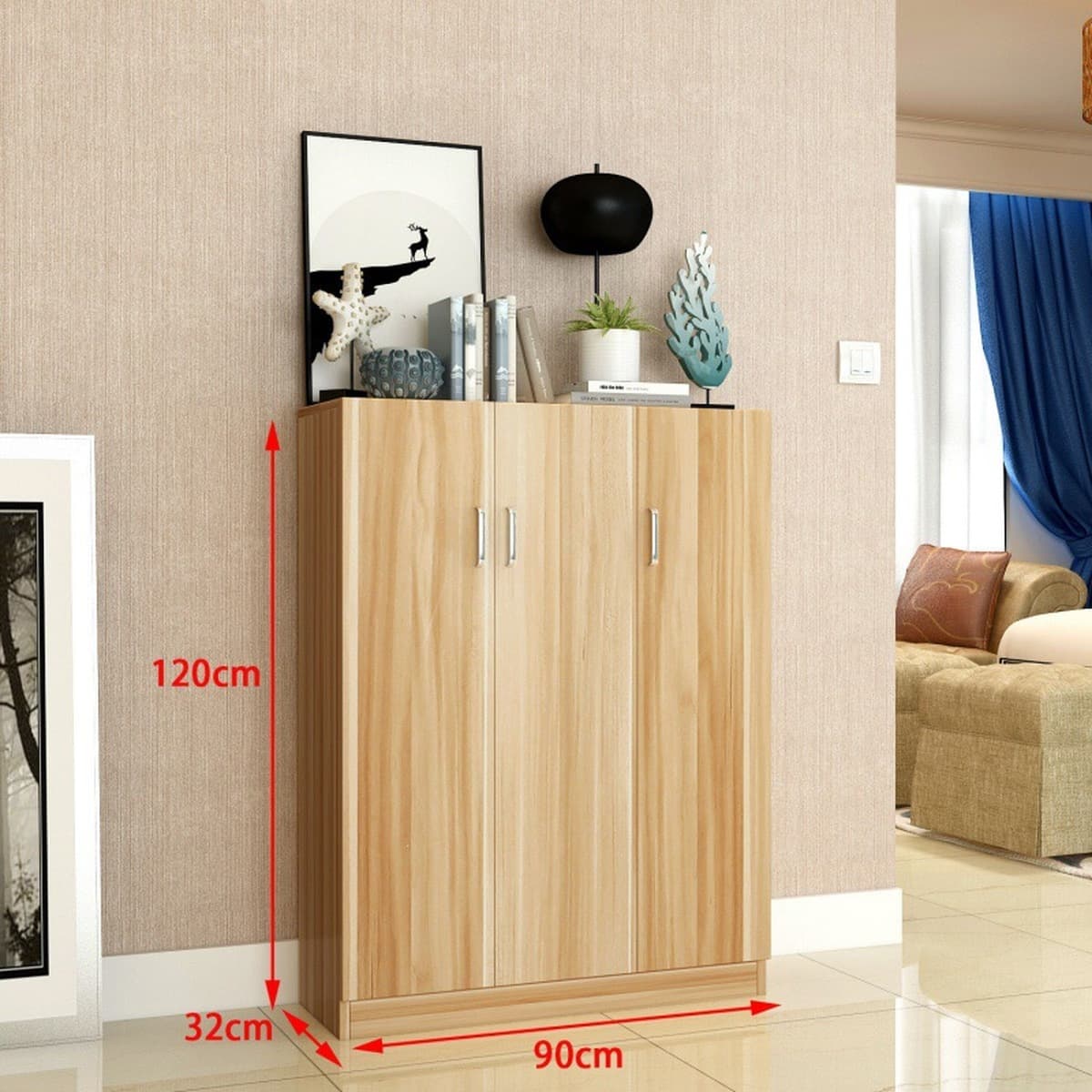 Полка для обуви пылезащитный шкаф для обуви шкаф для хранения балкон фойе многослойный большой вместительный деревянный...