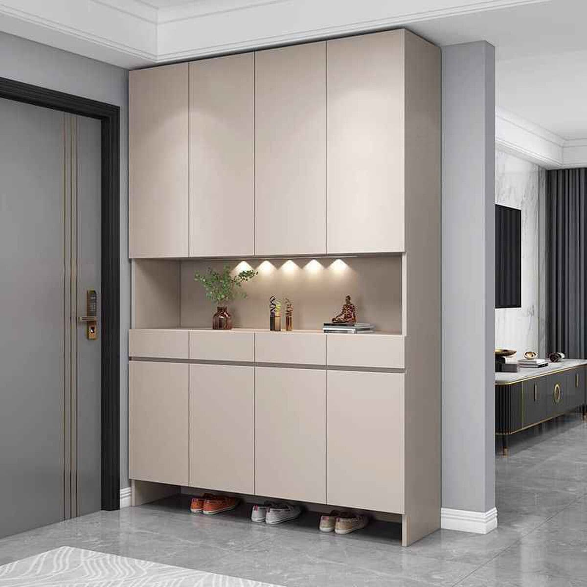 Оптовая продажа индивидуальных обувниц из массива дерева для прихожей, со встроенной настенной скамейкой, вешалкой для...