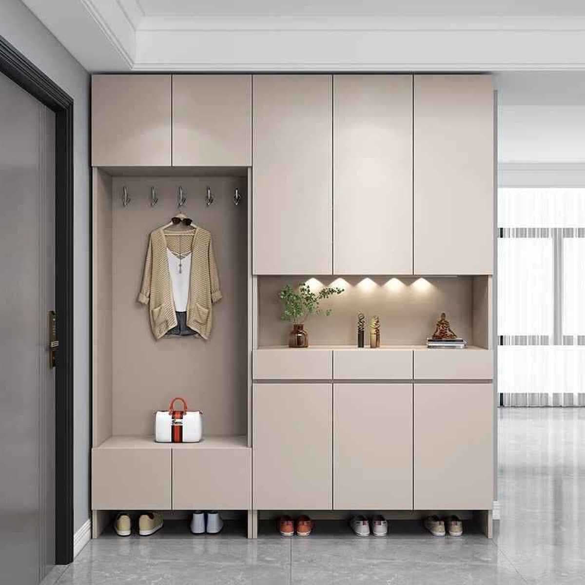 Оптовая продажа индивидуальных обувниц из массива дерева для прихожей, со встроенной настенной скамейкой, вешалкой для...