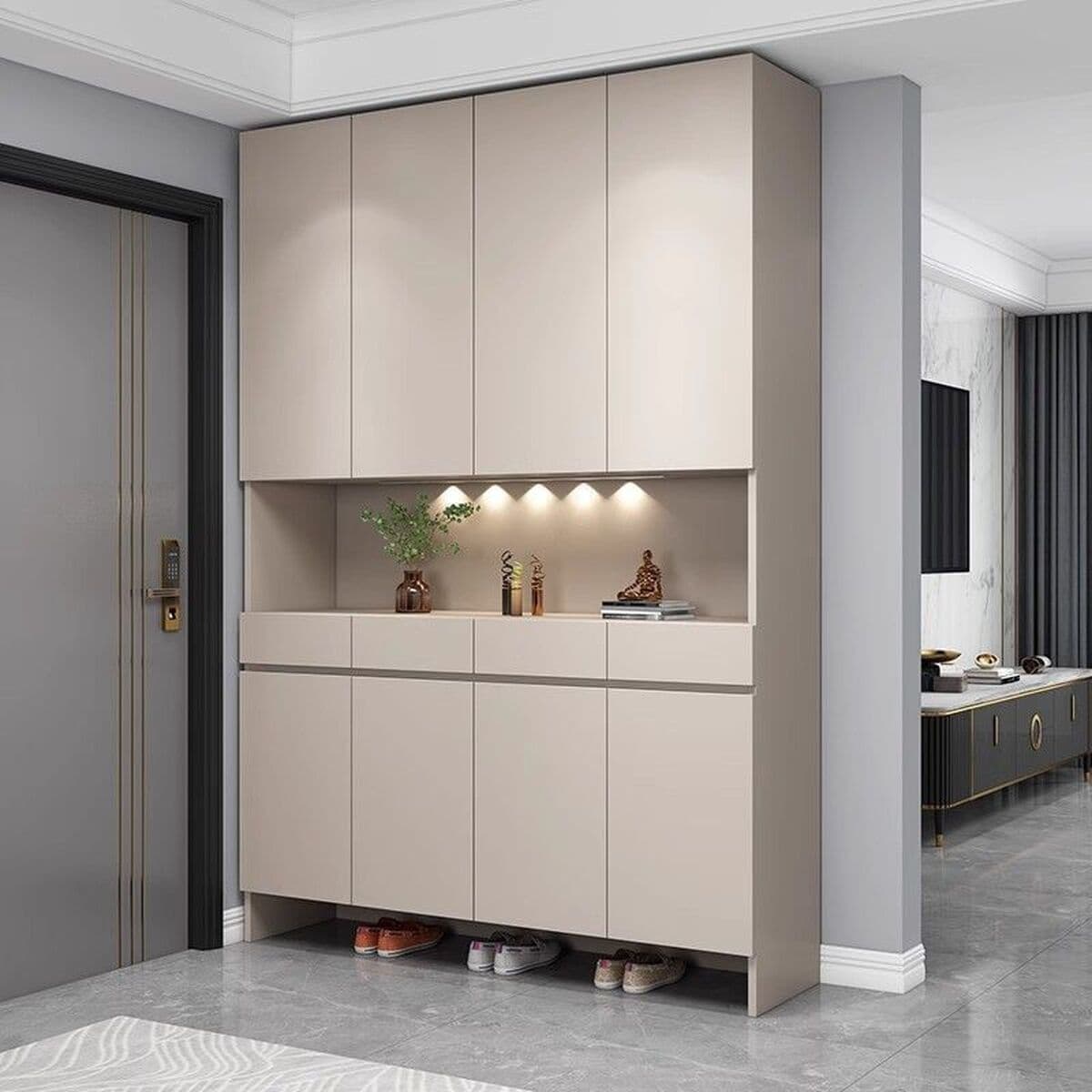 Оптовая продажа индивидуальных обувниц из массива дерева для прихожей, со встроенной настенной скамейкой, вешалкой для...