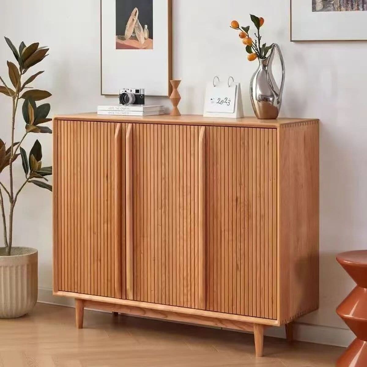 Шкаф для обуви из массива скандинавской вишни, простой японский стиль, прихожая, домашний балкон, вход, многослойная...