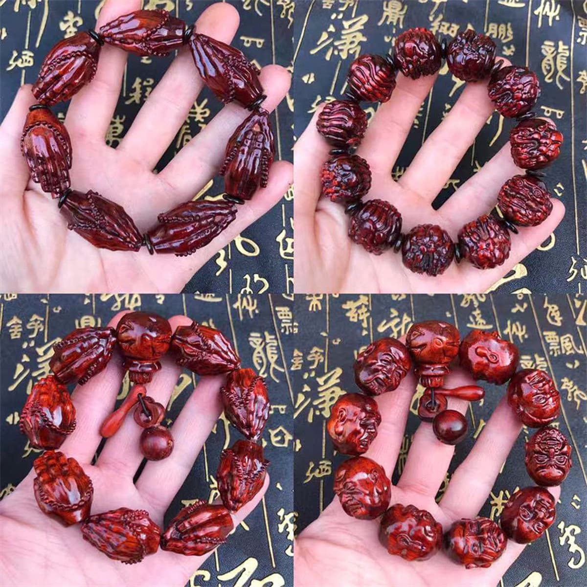 Красный сандаловый браслет Бергамот Резьба Браслет Храбрый браслет Wen Play Браслет