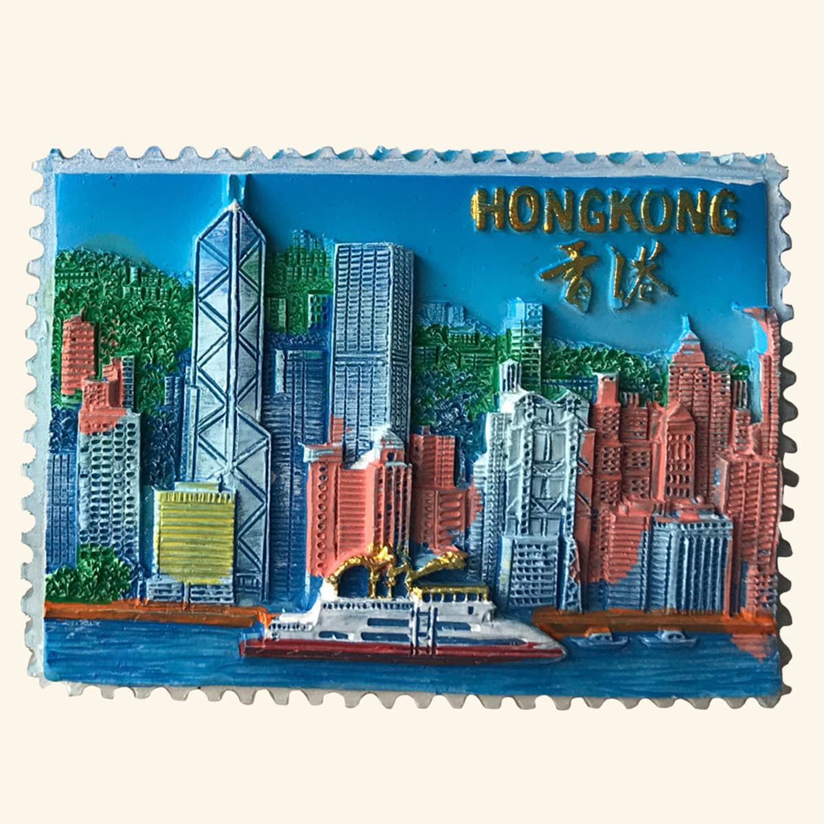 Гонконг, аксессуары для дома, Гонконг, памятный рельефный магнит на холодильник из смолы, подарочная коллекция, магнитная...
