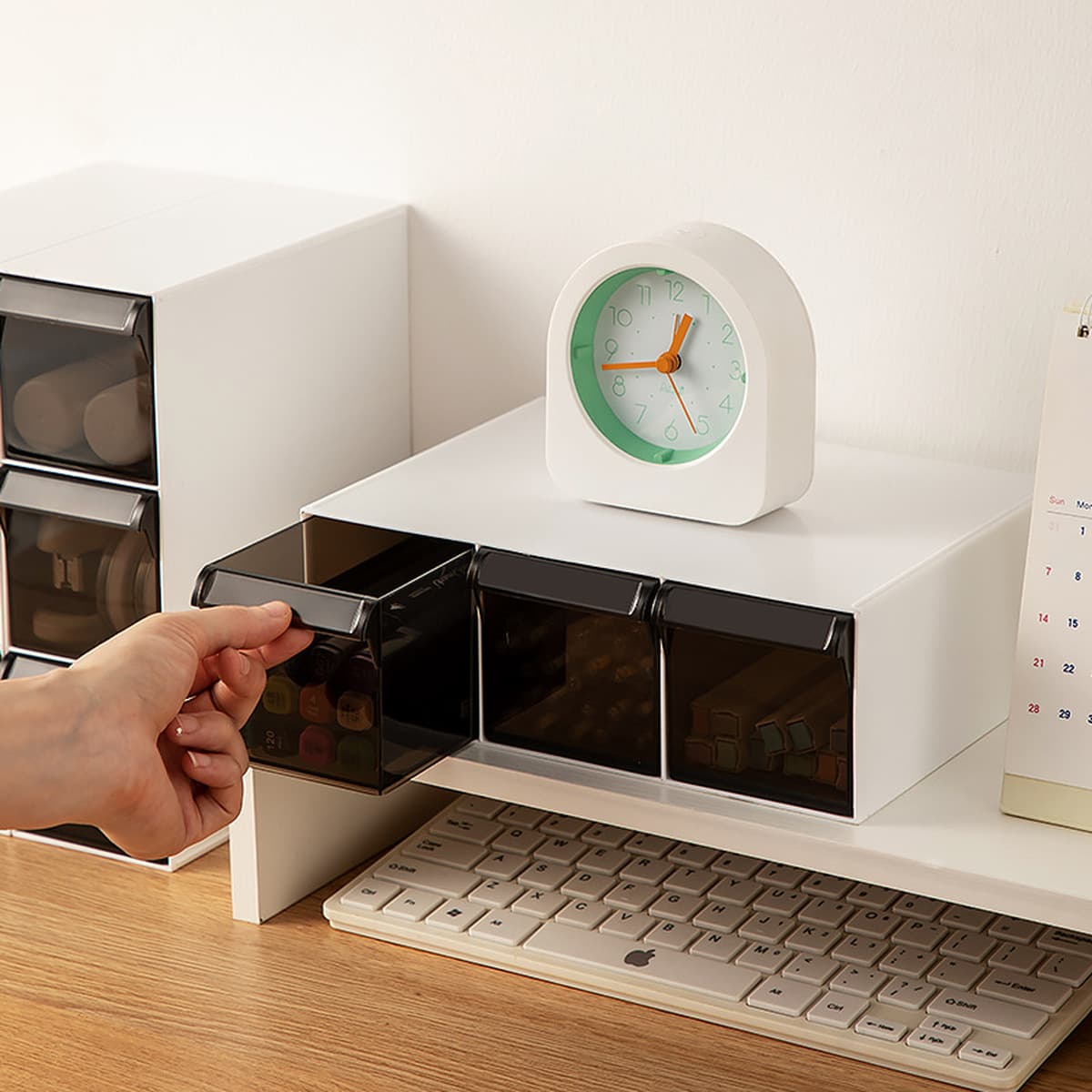 Многофункциональный ящик для хранения канцелярских принадлежностей Прозрачный Штабелируемый ящик для карандашей и маркеров...