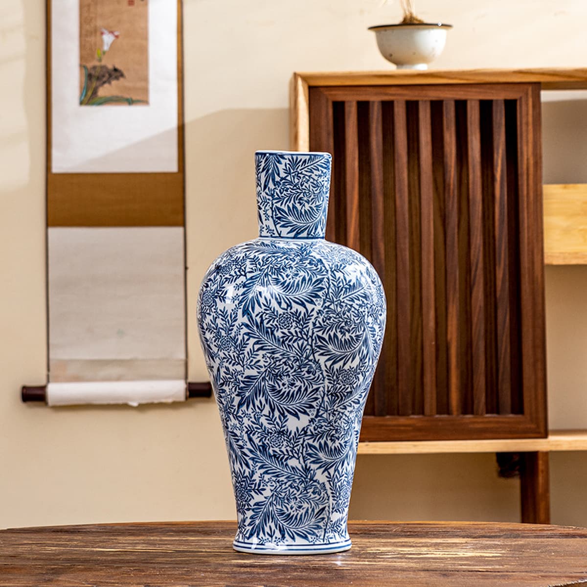 Новая китайская вилла керамическая ваза от пола до потолка высокого класса легкая роскошная керамическая ваза украшение...