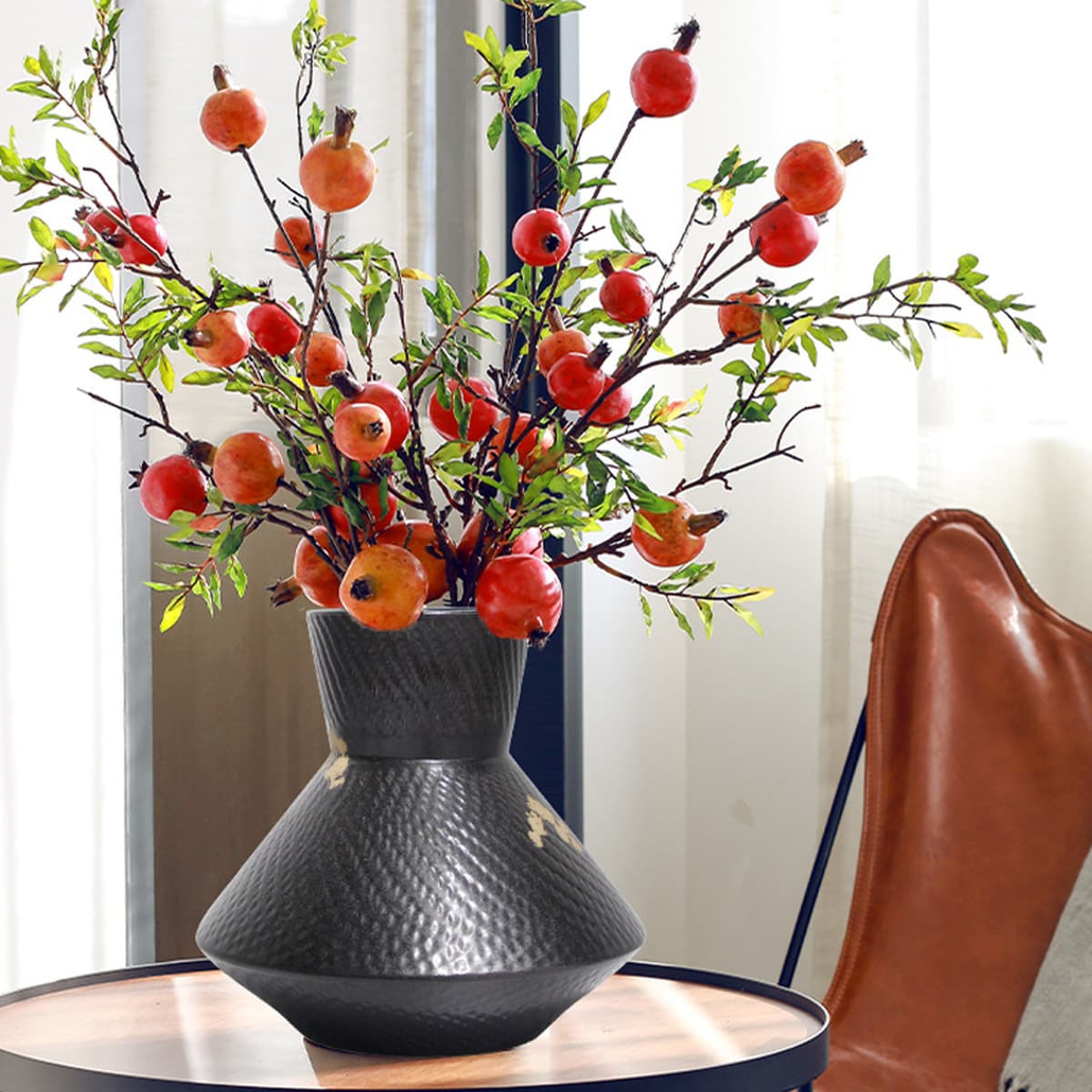 Современная креативная ваза для цветов из керамики из Цзиндэчжэня в виде полосок с узором «молоток» для дома, виллы, отеля,...