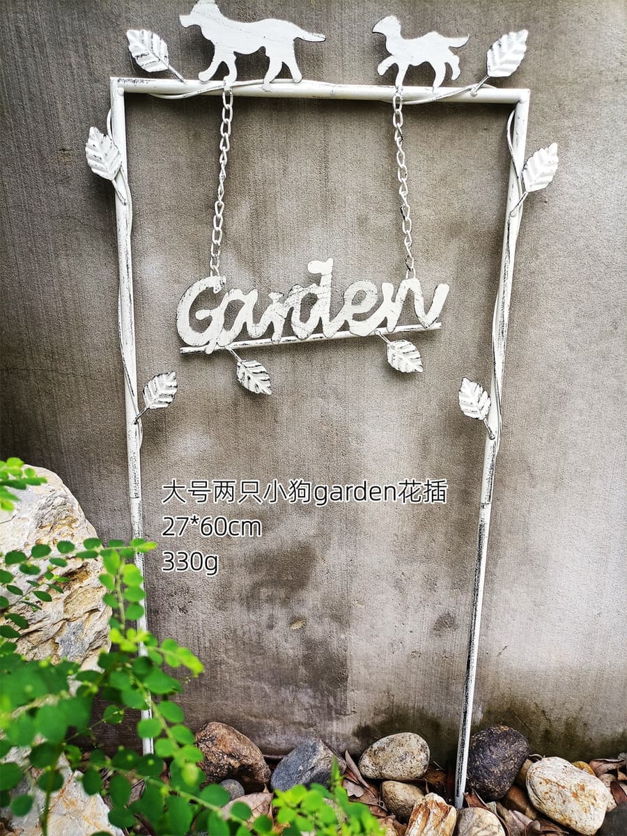 Внешняя торговля Амазонка взрывы кованого железа цветок два щенка сад цветочный горшок альпинистская рама украшения виллы
