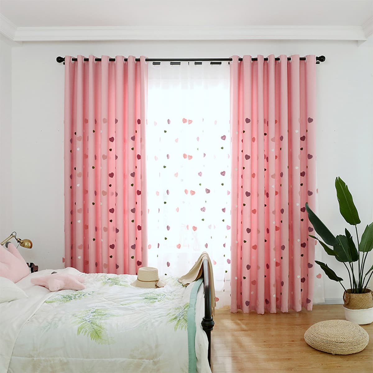 Оптовая продажа китайских минималистских современных штор оконные окна Принцесса комната розовая гостиная спальня эркер...