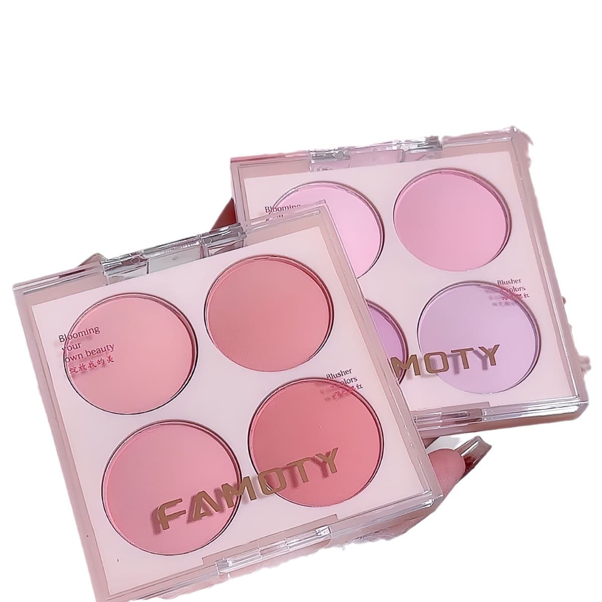 FAMOTY Четырехцветные Румяна для девочек градиент водостойкий краситель без головокружения простой в использовании белый...