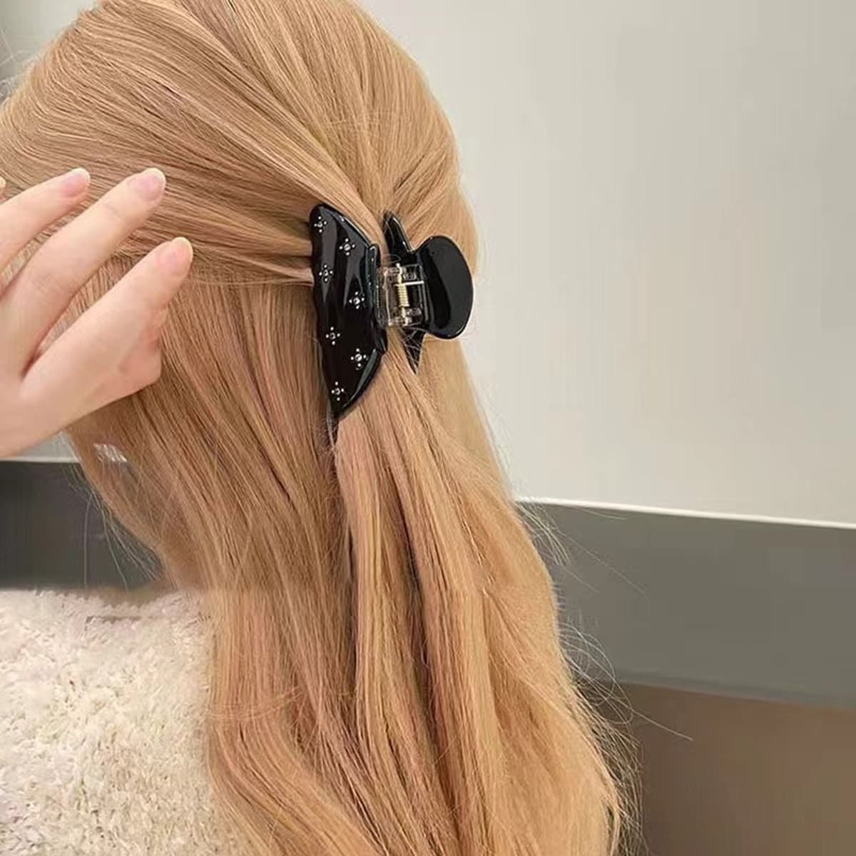 Изысканный заколка-краб для волос с бриллиантами в стиле челки, для женщин, для прически «половинка», элегантное украшение...