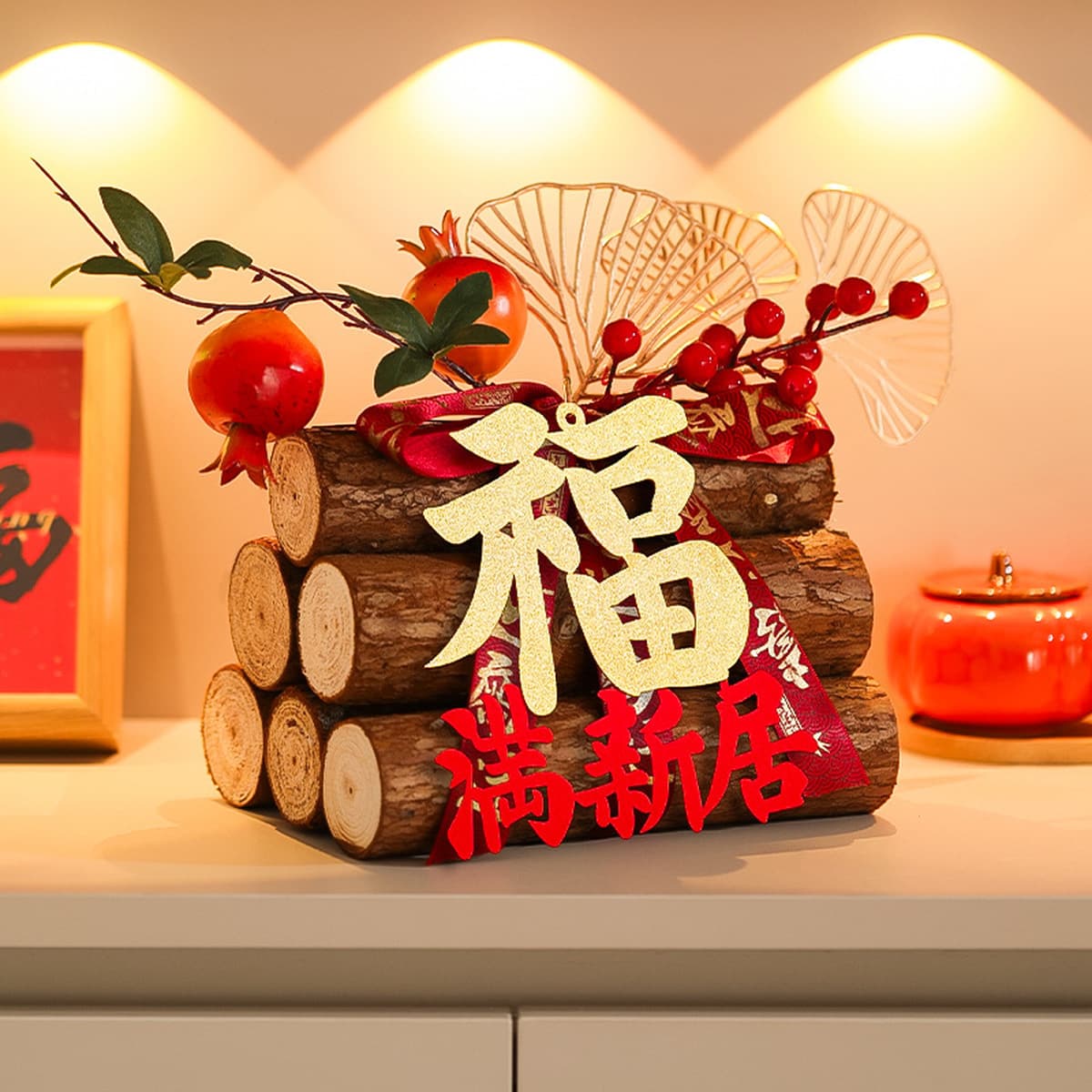 Подарки на новоселье для украшения нового дома, благоприятные украшения из дров для переезда в дом, красные и огненные...