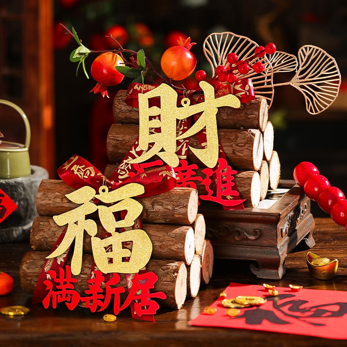 Подарки на новоселье для украшения нового дома, благоприятные украшения из дров для переезда в дом, красные и огненные...