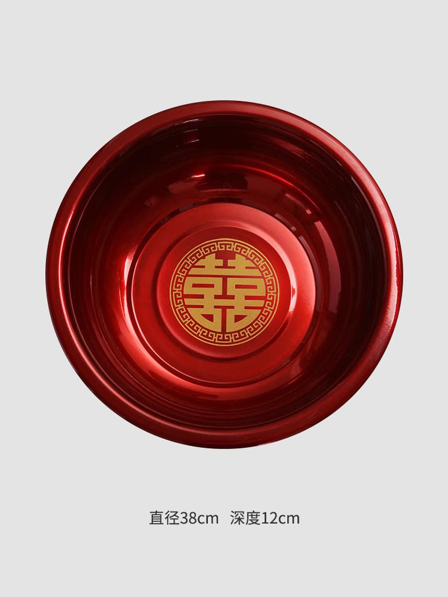 Счастливая тазик женщина приданое Свадебный умывальник невесты приданое умывальник лицо Красный тазик костюм тазик пара...