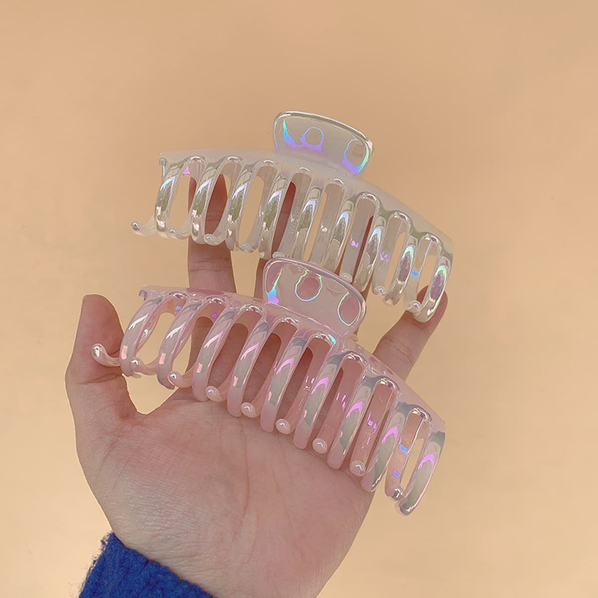 Южная Корея ins Красивый перламутровый цвет Пластиковая шпилька Захват для волос Элегантный красивый Фантастический цветной...