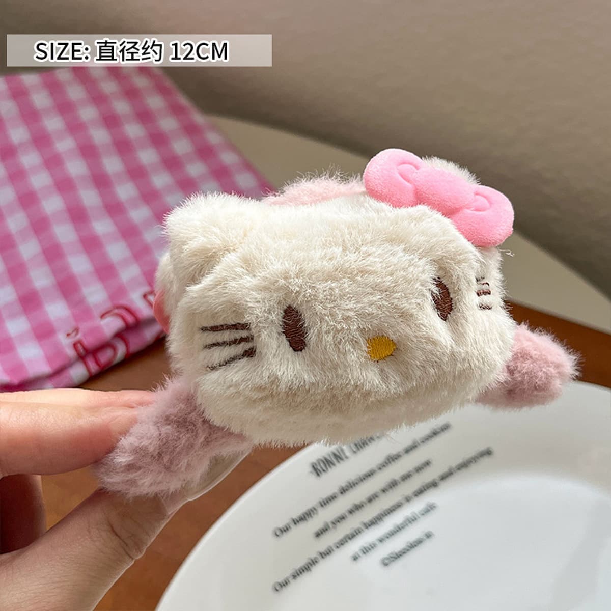 Корейский премиум-смысл двухсторонний Kt бант плюшевый захват мультфильм милый акула зажим сзади