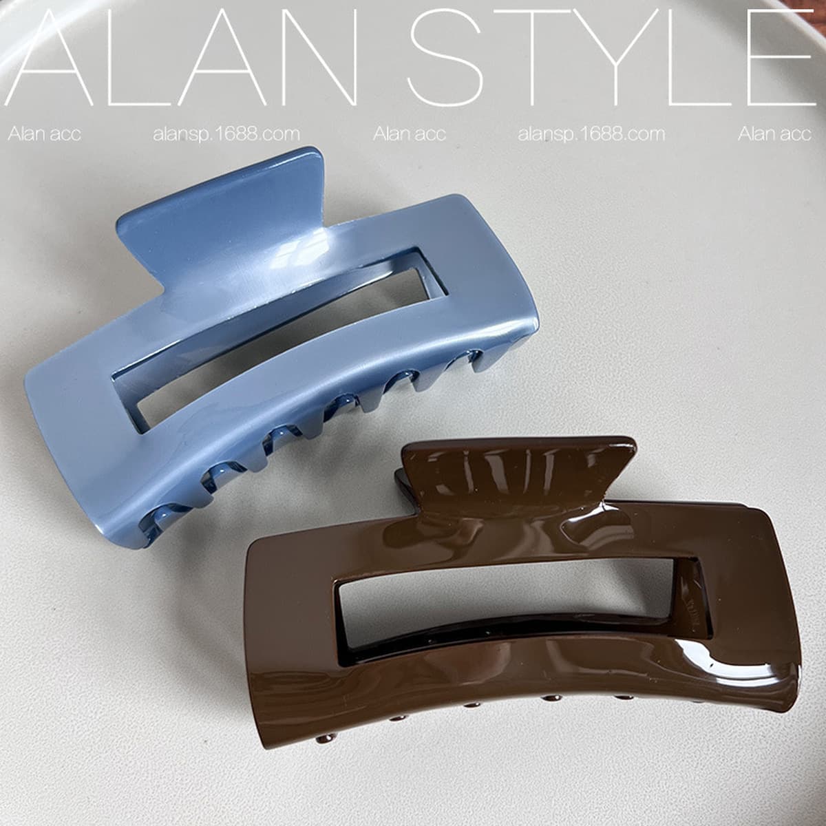 Южная Корея заколка с акулой ins Высокая выглядящая ацетатная ручка для волос Большая квадратная простая квадратная заколка...